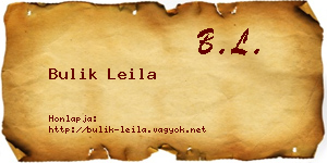Bulik Leila névjegykártya